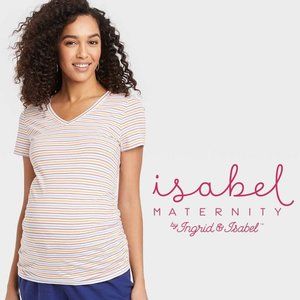 ISABEL MATERNITY V-Neck Side Shirred Maternity Tee  𝐍𝐄𝐖 𝐖𝐈𝐓𝐇 𝐓𝐀𝐆𝐒!